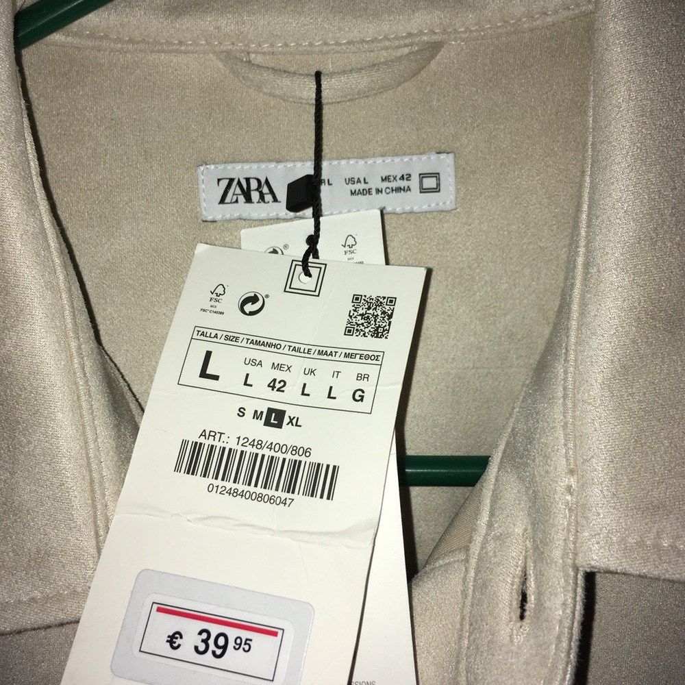 Zara casual jacket cream color brand new never worn size large